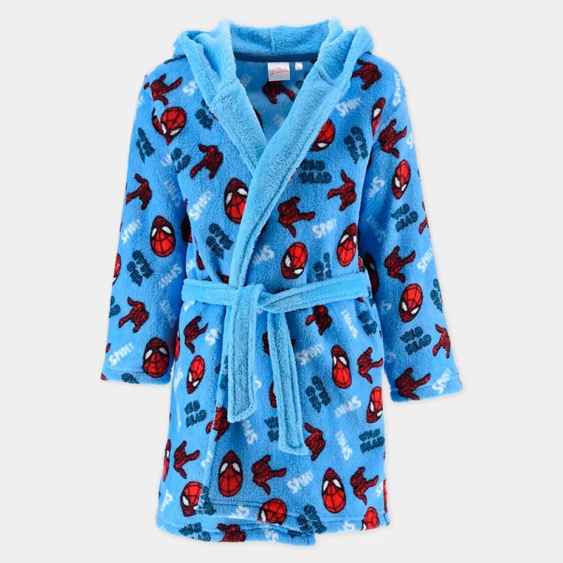 Robe do Homem-Aranha de Coralina com Capuz | robe azul