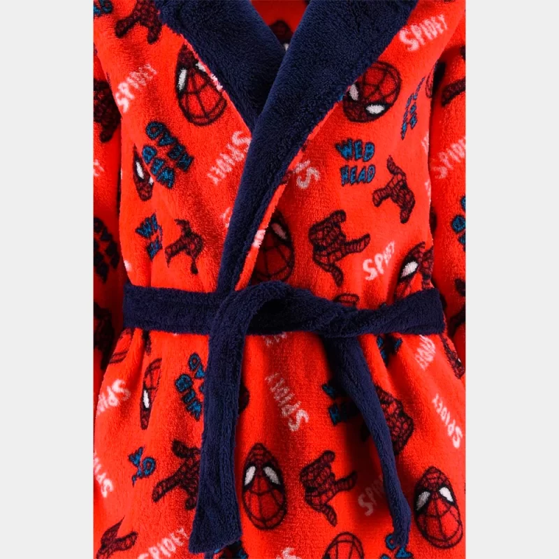 Robe do Homem-Aranha de Coralina com Capuz | robe vermelho pormenores