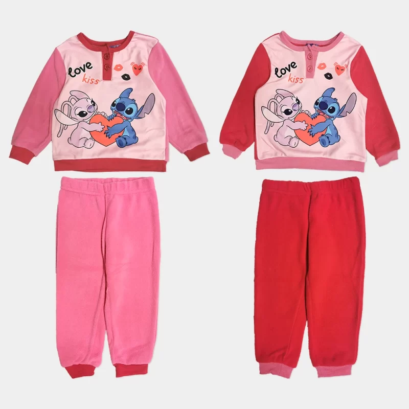 Pijama Polar Disney Stitch Rosa Sortido