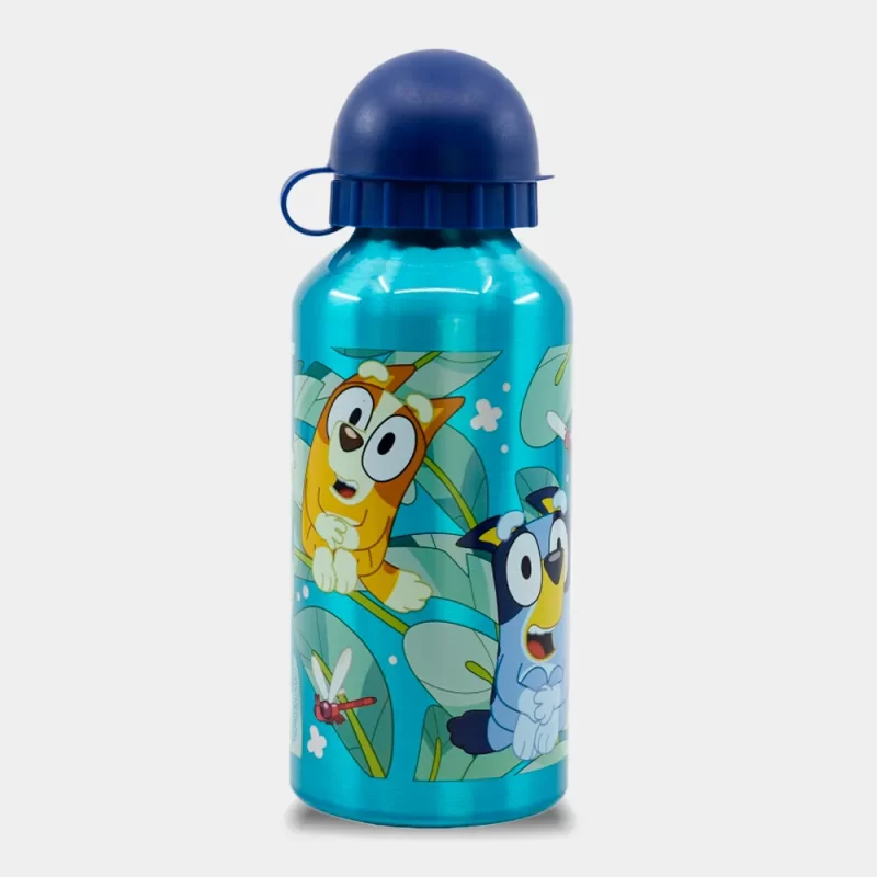 Garrafa em Alumínio Bluey e Bingo de 400ml | vista garrafa