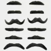 12 Bigodes Pretos para Disfarce