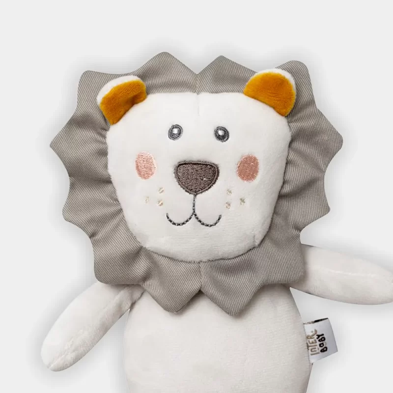Roca de Peluche Leão Cinza de 20cm_1