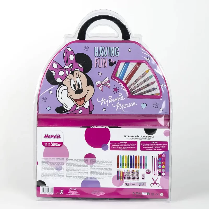 Conjunto de Colorir Minnie Mouse 50pcs | embalagem vista de trás