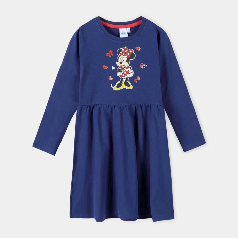 Vestido da Minnie Mouse Azul de Manga comprida