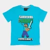 TShirt Azul Minecraft 6-12 Anos