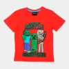 TShirt Vermelha Minecraft 6-12 Anos