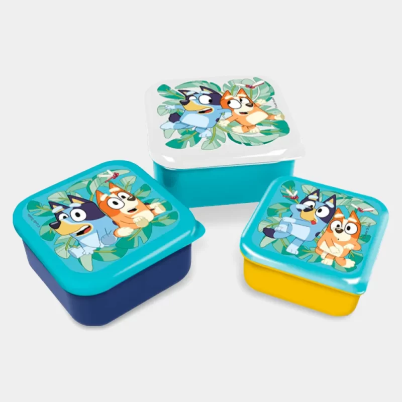 Conjunto Bluey 3 Sanduicheiras de Plástico