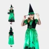 Vestido de Disfarce Bruxa Verde 3-12 Anos