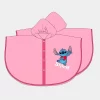 Poncho de Chuva Stitch Rosa com Capuz