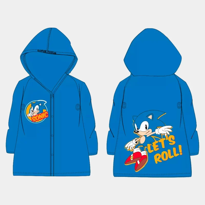 Capa de Chuva Sonic com Capuz 4-9 Anos