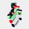 Pack de Meias Minecraft Cinza/Verde de 3pcs