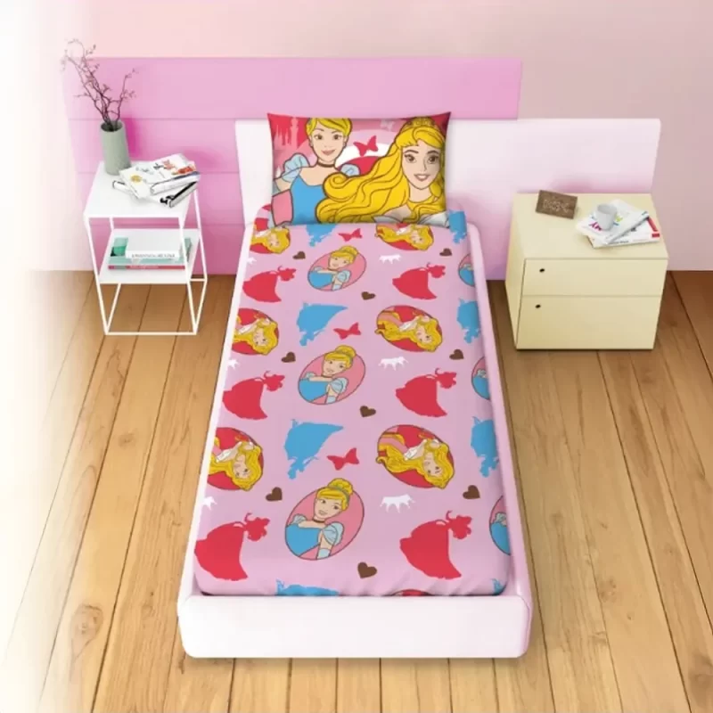Jogo de Lençóis Princesas Disney de 150x265cm