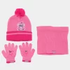 Conjunto Rosa Stitch Gorro Luvas e Gola T.U