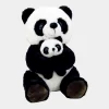 Peluche Panda Pequeno Sentado com Bebé 25cm