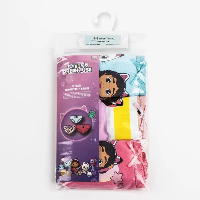 Conjunto Cuecas da Gabby's Dollhouse 3pcs 2-8 Anos_4
