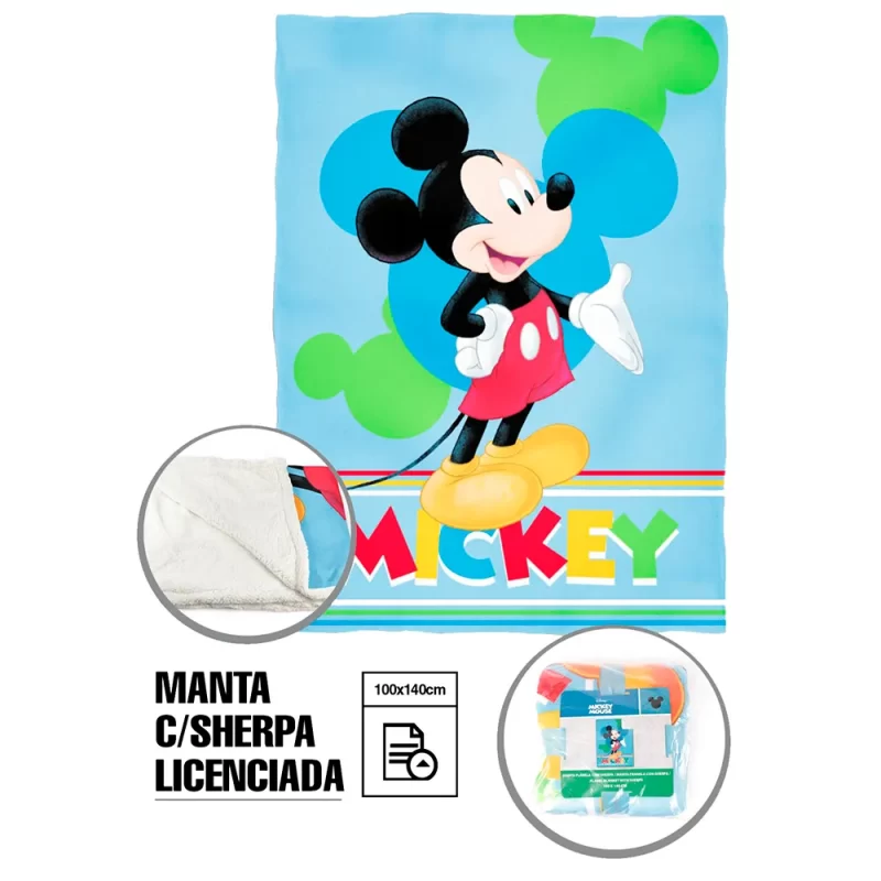 Manta da Mickey Mouse de Coralina 100x140cm