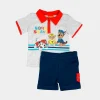 Conjunto Polo e Calção Patrulha Pata Vermelho