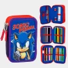 Estojo Triplo Sonic Prime Escolar com Material