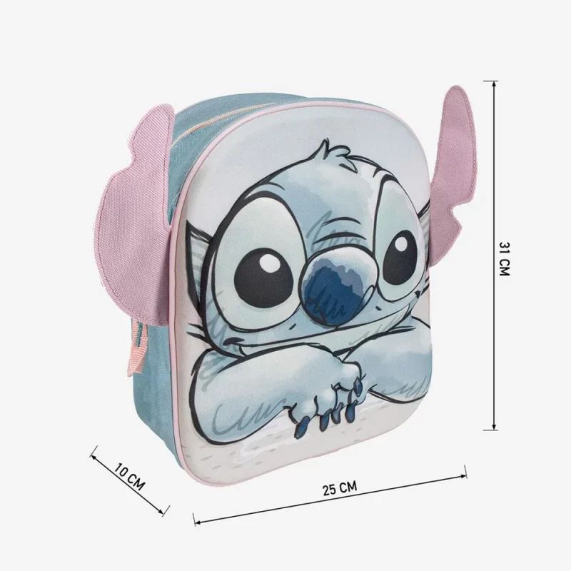 Mochila Pré-Escolar Stitch Disney 3D de 27cm_5