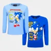 T-Shirt Sonic Go Azul Manga Comprida de 4-12 Anos