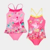 Fato de Banho Peppa Rosa com Folhos de 3-6 Anos