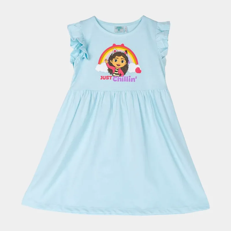 Vestido Single Jersey Gabby Azul de 2-6 Anos_2