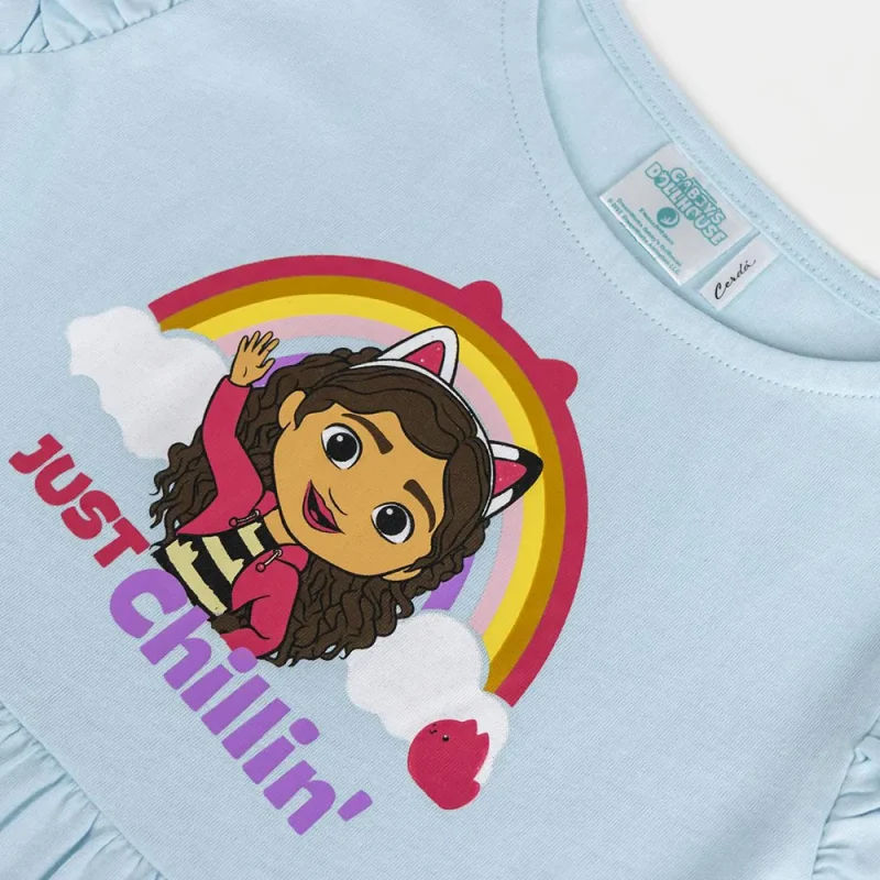 Vestido Single Jersey Gabby Azul de 2-6 Anos_4