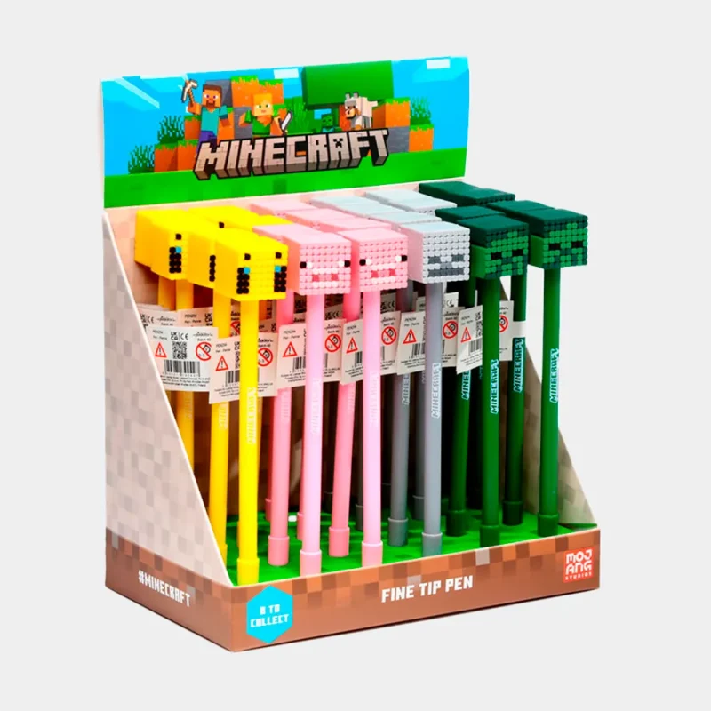 Caneta Minecraft Esferográfica com Topo Sortido