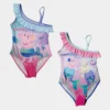 Fato de Banho da Peppa com Folhos de 2-6 Anos