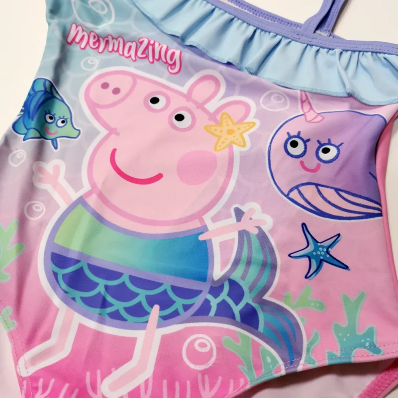 Fato de Banho da Peppa com Folhos de 2-6 Anos_4