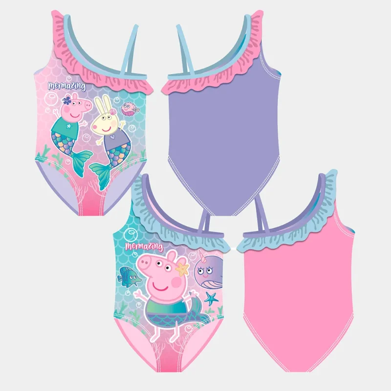 Fato de Banho da Peppa com Folhos de 2-6 Anos_5