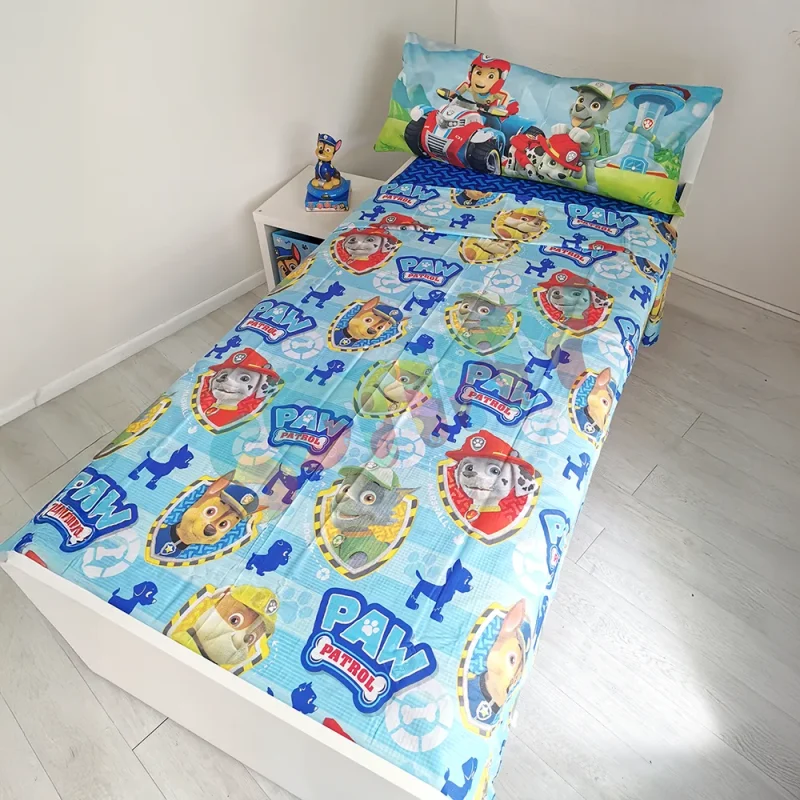 Jogo de Lençóis Patrulha Pata de 165x270cm