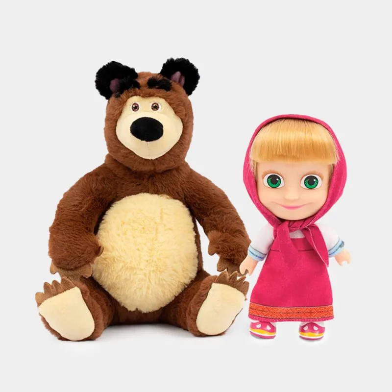 Boneca da Masha de 12cm e Peluche Urso de 20cm