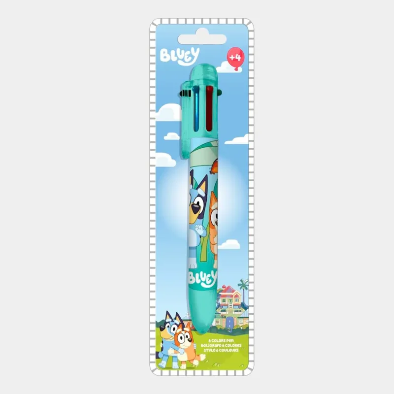Caneta Esferográfica Bluey de 6 Cores