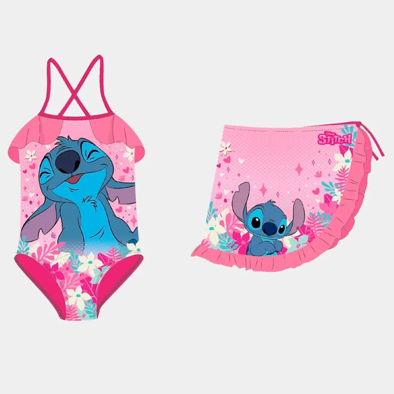 Conjunto Fato de Banho e Saia Stitch Disney 2pcs_5