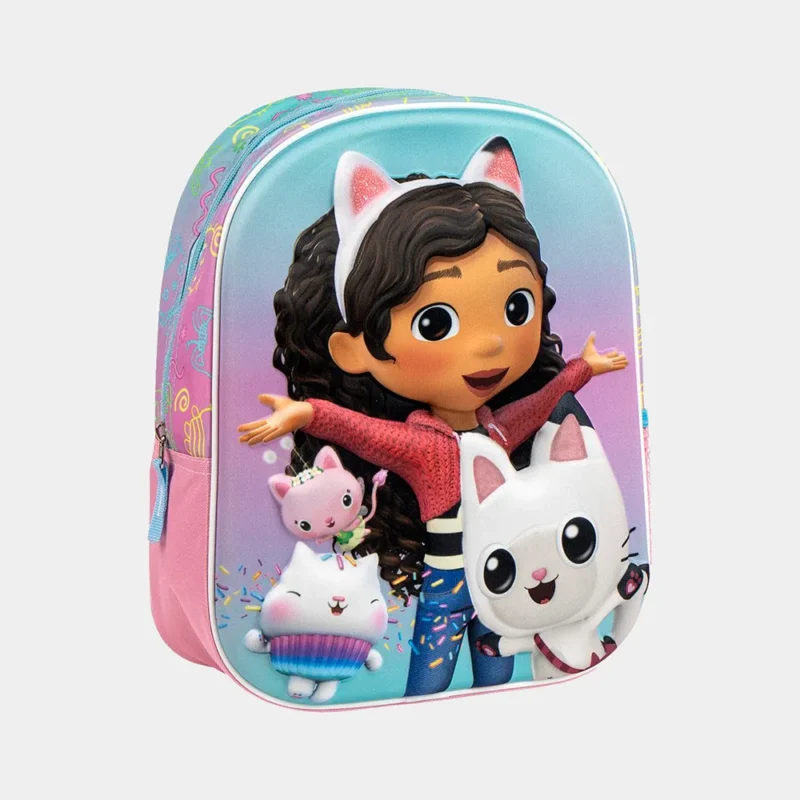 Mochila Pré-Escolar Gabby´s Dollhouse 3D de 31cm