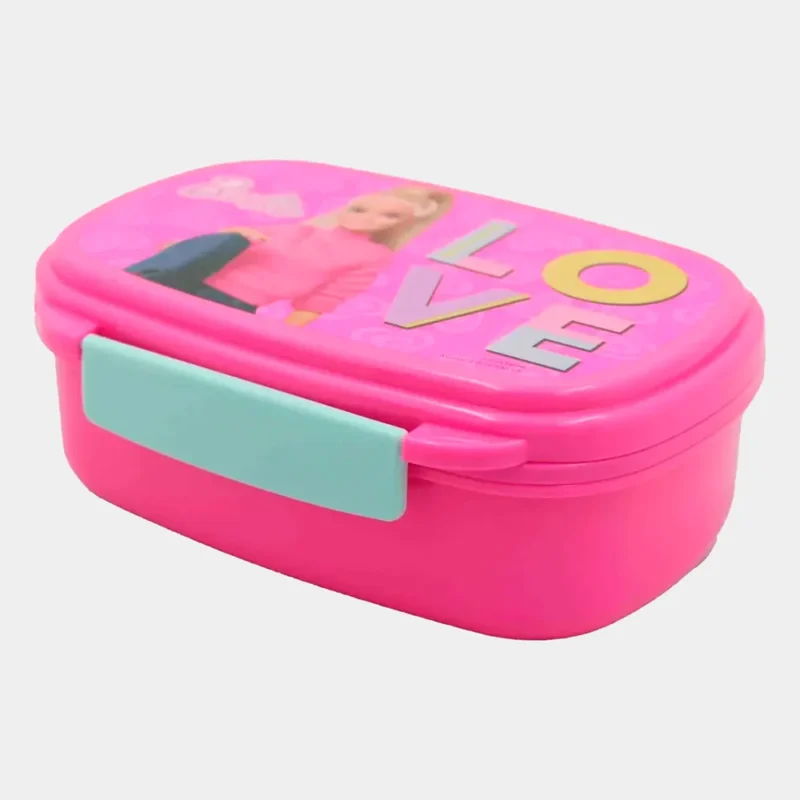Sanduicheira de Plástico Barbie com Talheres_1