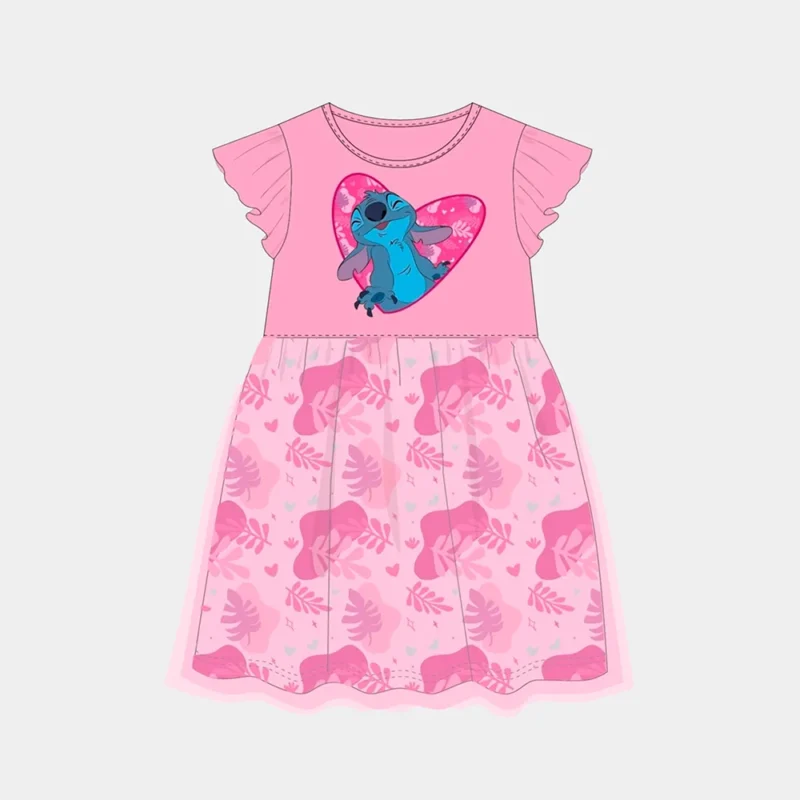 Vestido Lilo e Stitch Rosa 2-6 Anos_1