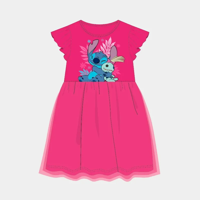 Vestido Stitch de Manga Curta 3-8 Anos_1