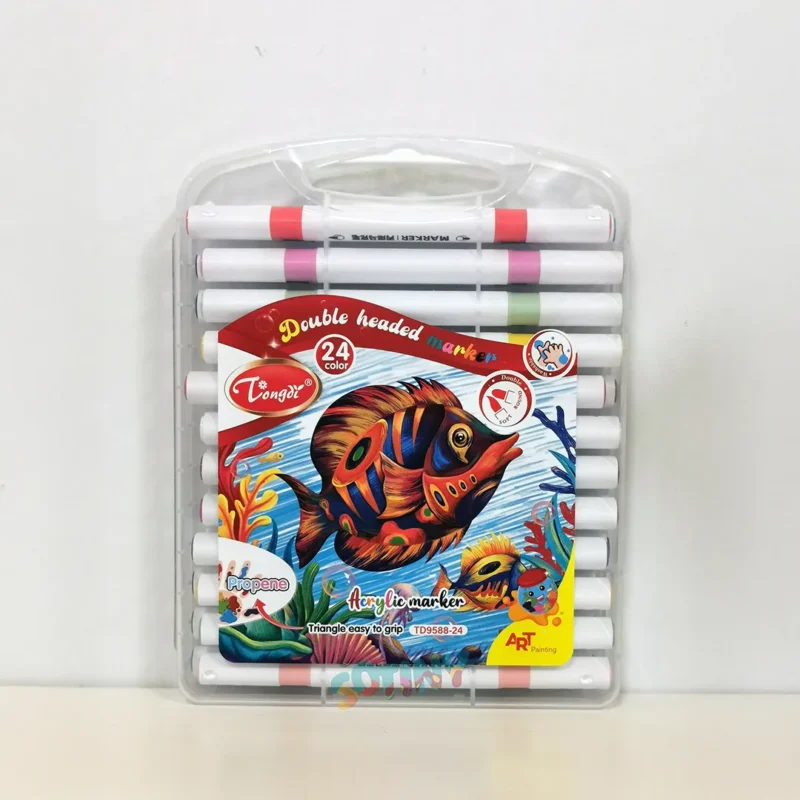 24 Marcadores Laváveis de Colorir com 2 Pontas