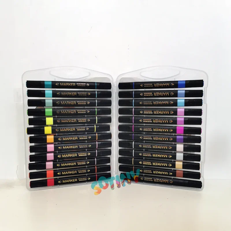 24 Marcadores de Colorir Laváveis com 2 Pontas_1