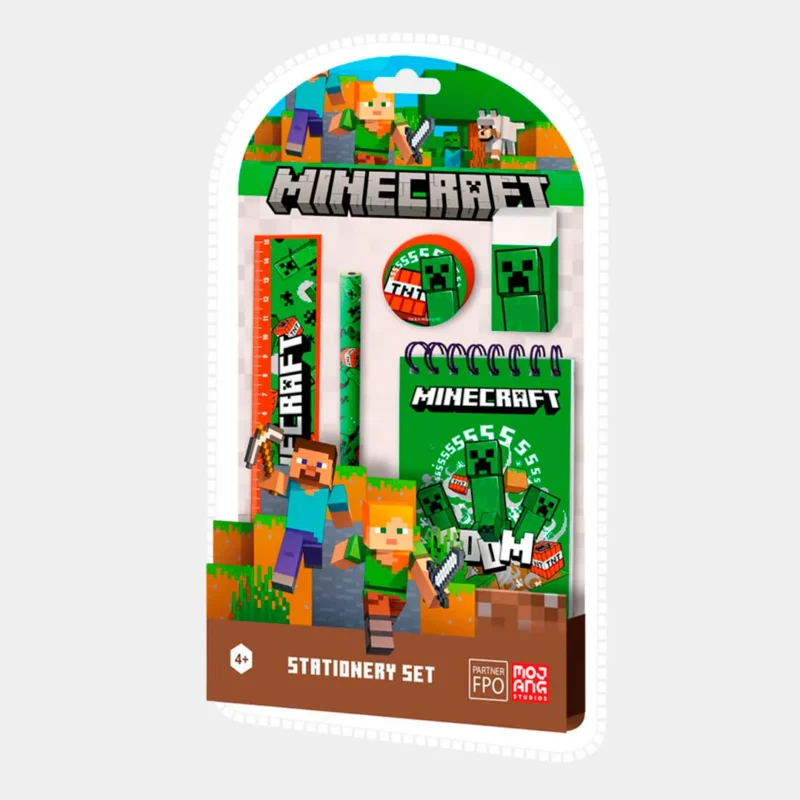 Kit de Papelaria Minecraft de 5pcs