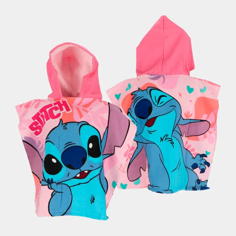 Poncho de Praia Stitch Rosa 50x100cm
