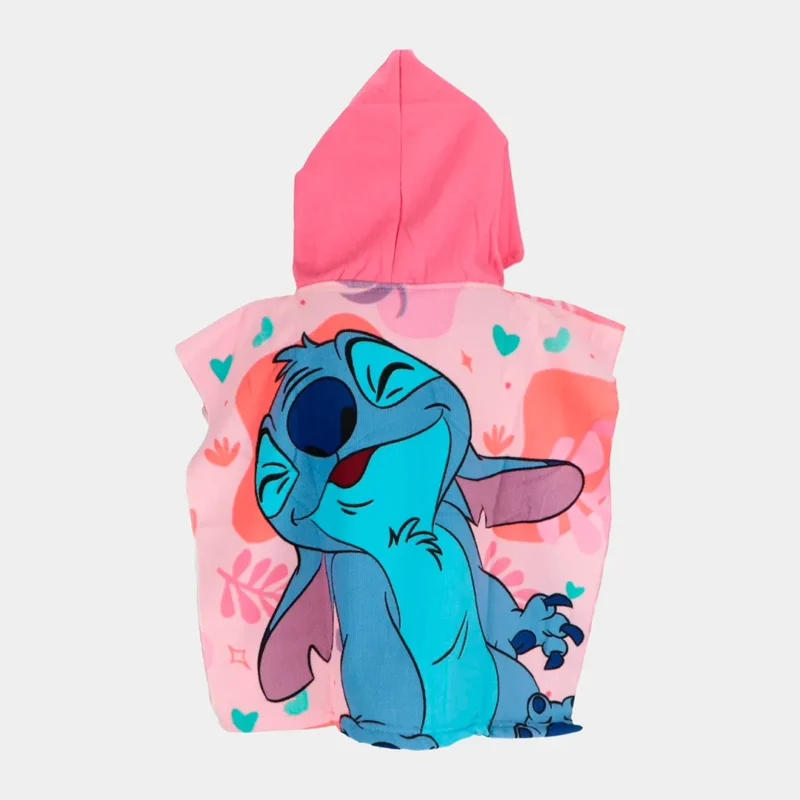 Poncho de Praia Stitch Rosa 50x100cm_2