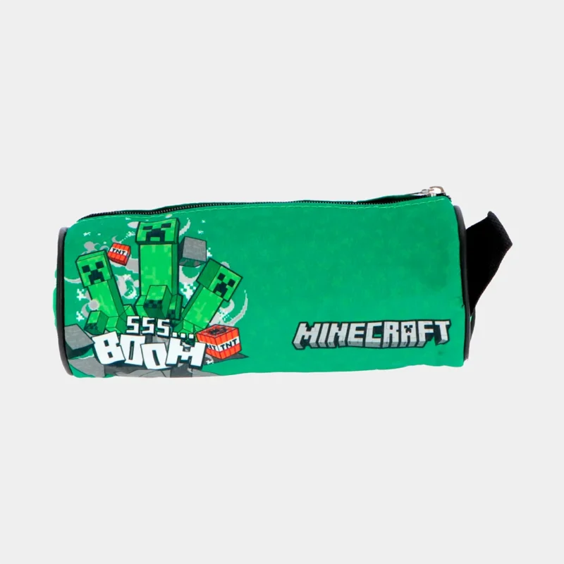Estojo Escolar Minecraft Redondo de 22cm