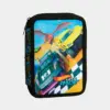 Estojo Hot Wheels Duplo com Material Escolar