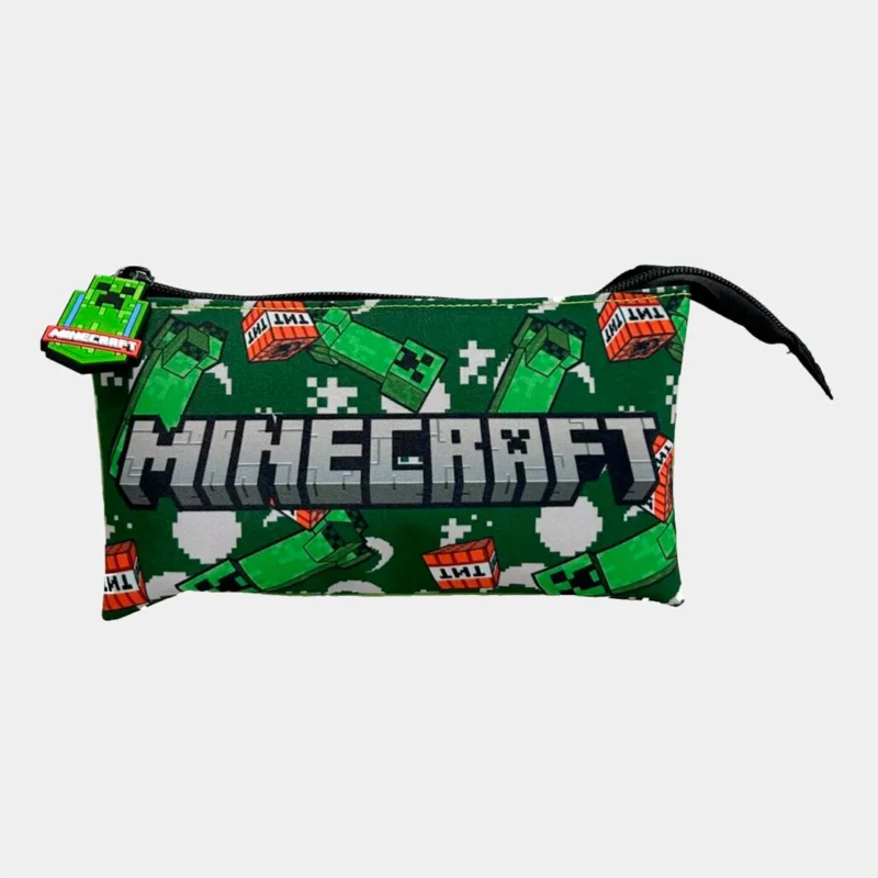 Estojo Triplo Minecraft de 22cm