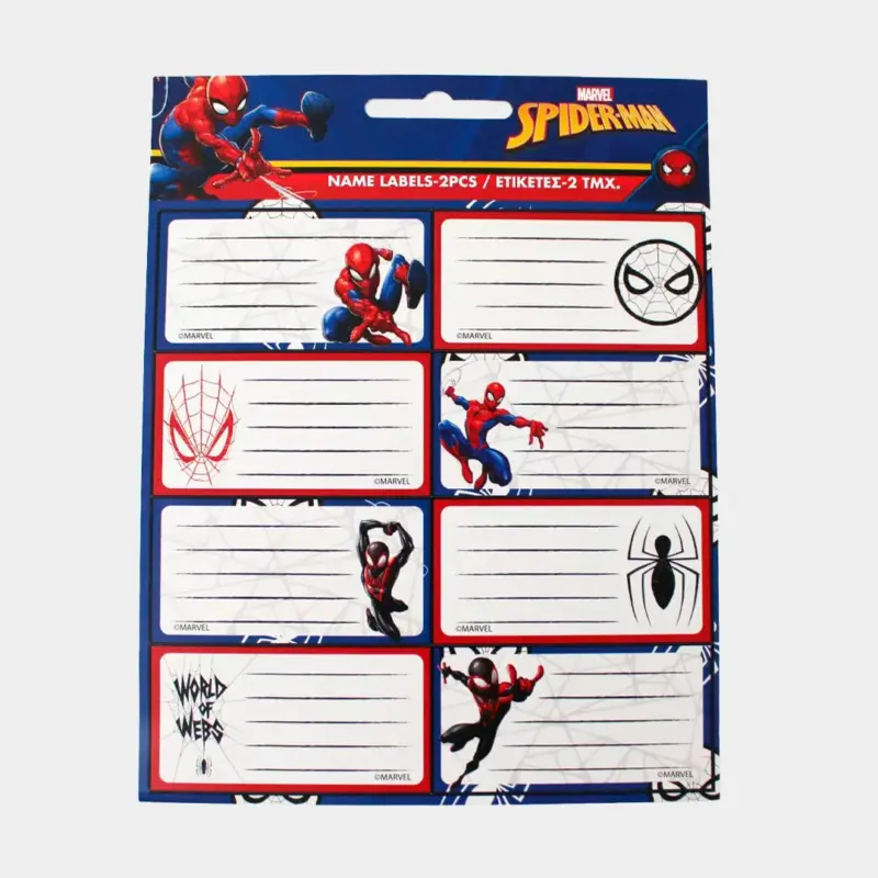 Etiquetas de Identificação Homem-Aranha de 16pcs