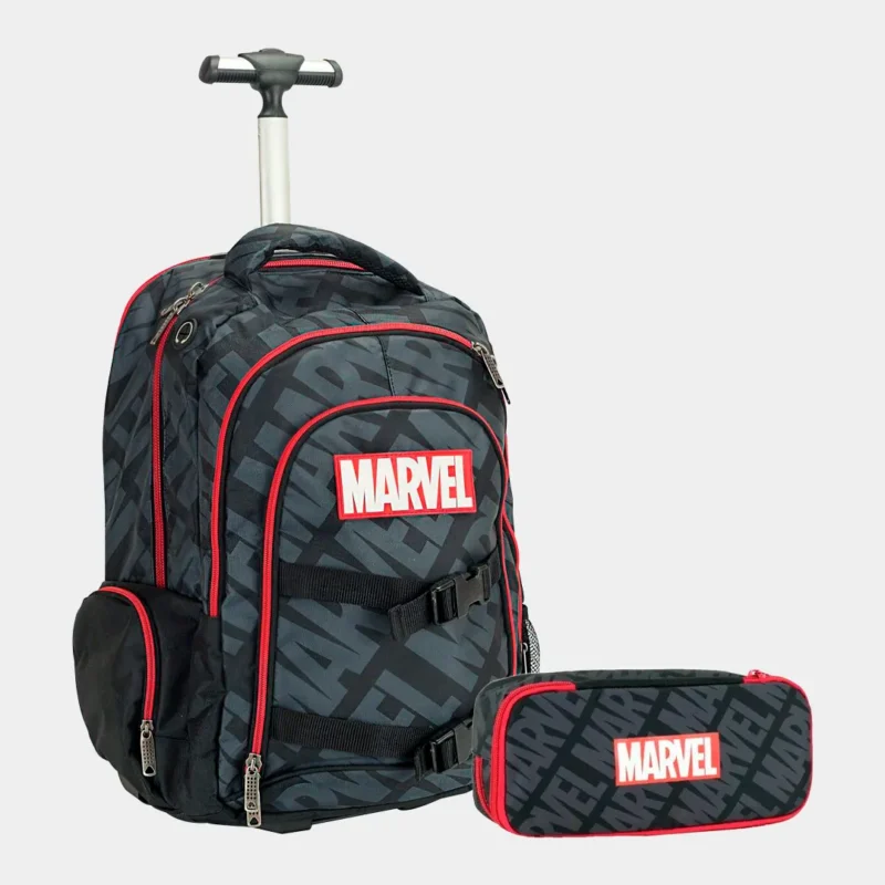 Trolley e Estojo Escolar dos Avengers de 46cm