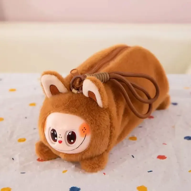 Estojo Labubu Peluche Escolar de 22cm_Castanho
